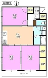 ルミエール 3DKの間取図画像