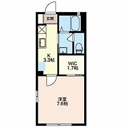 フォーエバー吉澤A 1階1Kの間取り