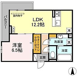 ＴＨＲＥＥ 2階1LDKの間取り