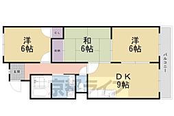 嵯峨野ロイヤルハイツ 3LDKの間取図画像