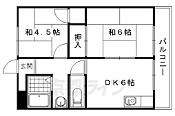 コーポラスモリ 2DKの間取図画像