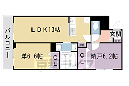 京都市下京区中堂寺北町アパート 1SLDKの間取図画像