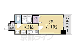 ベラジオ五条烏丸 1Kの間取図画像