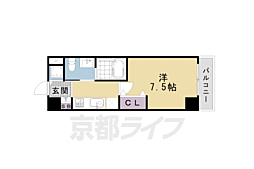 アクアプレイス京都洛南3 1Kの間取図画像