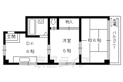 ロイヤルメゾン長岡京 2DKの間取図画像
