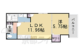 BRIGHENCE御陵南WEST 1LDKの間取図画像