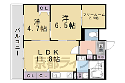 インサイトルポ山科新十条 2SLDKの間取図画像