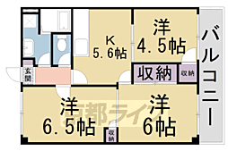 アメニティ東香里 3DKの間取図画像