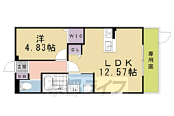 BRIGHENCE御陵南WEST 1LDKの間取図画像