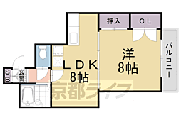 シェルハイム中塚 1LDKの間取図画像