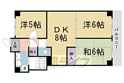 マンハイム五条 3DKの間取図画像