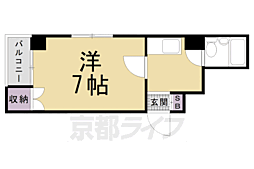 K・ハウス深草 1Kの間取図画像