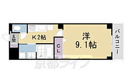 グランコート柚ノ木2 1Kの間取図画像