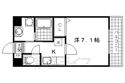 サウスセントラル衣川 1Kの間取図画像