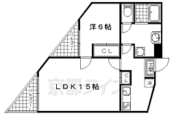 パークヒルズオオヤケ 1LDKの間取図画像