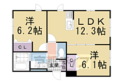 グランデール 2LDKの間取図画像
