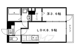 シンフォニー久津川 1LDKの間取図画像