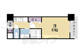 カスタリア京都西大路 1Kの間取図画像