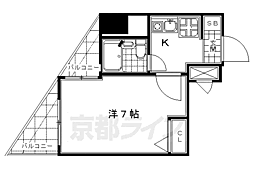 エスリード京都駅前 1Kの間取図画像
