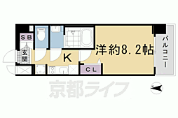 プレサンスTHEKYOTO東福寺EAST 1Kの間取図画像