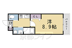 ウェルスクエア千本下長者 1Kの間取図画像