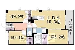 パインフィールド洛西 3LDKの間取図画像