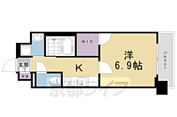 プラシード京都 1Kの間取図画像