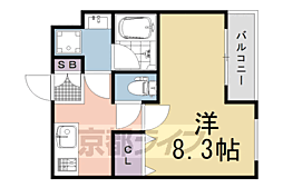 COLORY Life 長岡京 1Kの間取図画像