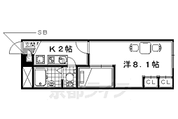 レオパレスコラボレート 1Kの間取図画像