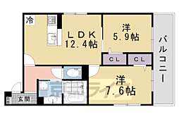 仮称)D-ROOM上京区米屋町ハイツ 2LDKの間取図画像