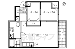 パークサイドミブアネックス 2LDKの間取図画像