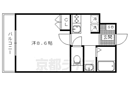 フラッツ室町 1Kの間取図画像
