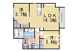 (仮称)京都市伏見区桃山羽柴長吉東町ヘーベルメゾン 2LDKの間取図画像