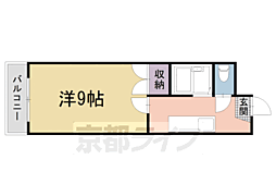 ソリュード 1Kの間取図画像