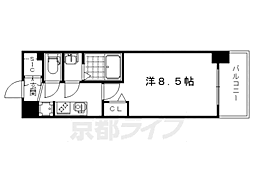 プレデコート西京極 1Kの間取図画像