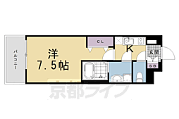 京都市伏見区竹田向代町川町マンション 1Kの間取図画像