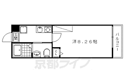 フラッティ毘沙門町 1階1Kの間取り