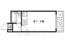京都市営烏丸線 北山駅 徒歩37分の賃貸マンション 2階ワンルームの間取り