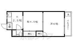 京都市営烏丸線 北山駅 徒歩8分の賃貸アパート 2階2Kの間取り