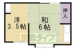 プチハウス等持院 1階1DKの間取り