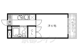 京都市営烏丸線 北山駅 徒歩14分の賃貸マンション 4階1Kの間取り