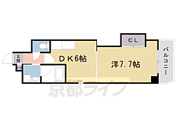 阪急京都本線 西京極駅 徒歩7分の賃貸マンション 2階1DKの間取り