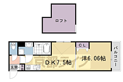 JR山陰本線 円町駅 徒歩5分の賃貸マンション 3階1DKの間取り