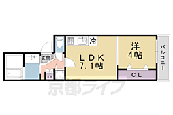 Ｃｏｃｏｎ京都一条 405 4階1LDKの間取り