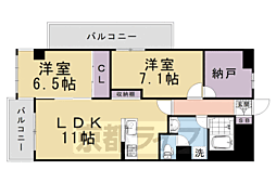 シャルレ4番館 4階2SLDKの間取り