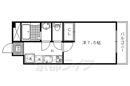 Ｇ・Ｆニ条城 2階1Kの間取り