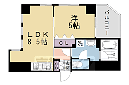 ＭＳＲ京都二条城 3階1LDKの間取り
