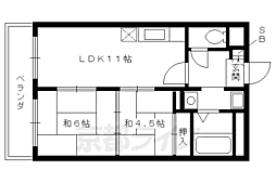 クレセントＫＹＫ 2階2LDKの間取り