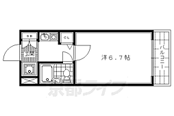 京都市営烏丸線 今出川駅 徒歩12分の賃貸マンション 4階1Kの間取り