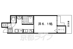 JR山陰本線 二条駅 徒歩10分の賃貸マンション 1階1Kの間取り